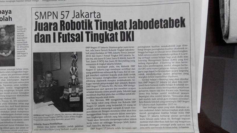 Pengembangan Prestasi di SMPN 57 Jakarta Selatan